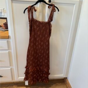 Abercrombie Floral Smocked Midi Dress NWT